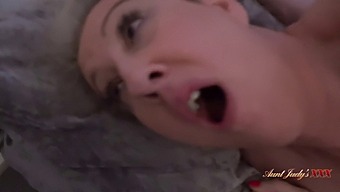 Blonde British Stepmom Mrs. Maggie Gets Caught Masturbating By Her Stepson In Hd Video