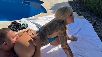 Beautiful Blonde Gets A Creampie By The Pool In This Pov Scene.
